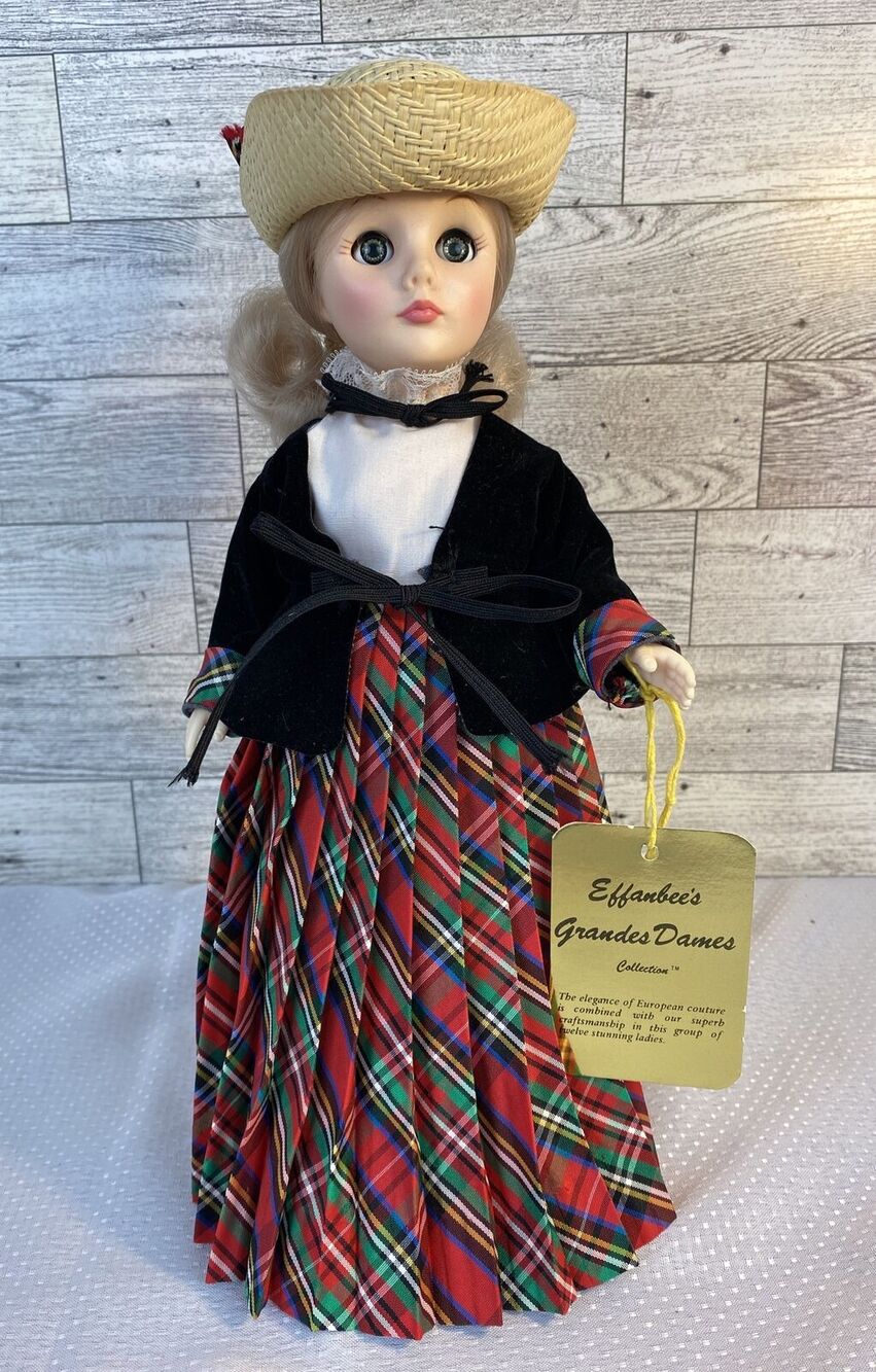 Vintage Effanbee Grandes Dames Doll Collection 11” ROBYN 1982 Hat, Stand, & Box